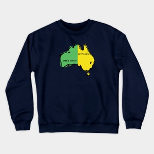 Australia map has dog and cat's head! Crewneck Sweatshirt